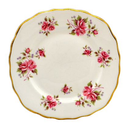 Colclough China Pink Roses Square Side Plate 8256