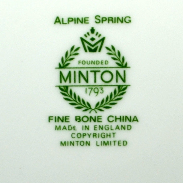 Minton China Alpine Spring Teacup Saucer & Side Plate Trio