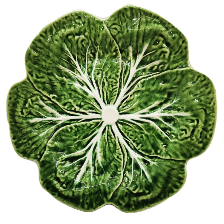 Bordallo Pinheiro Green Cabbage Leaf Majolica Plate