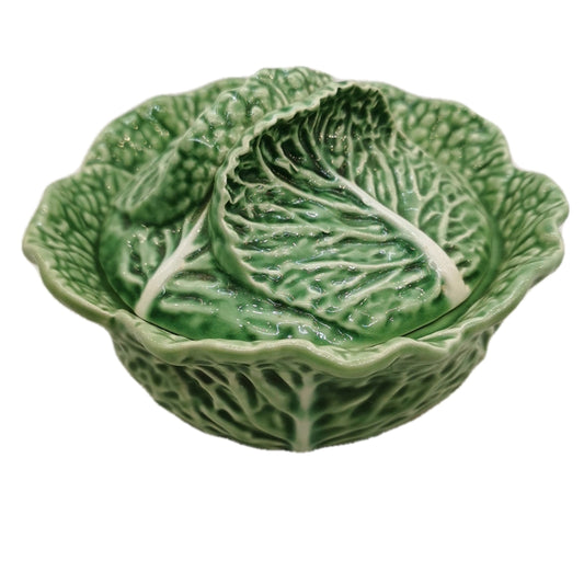 Bordallo Pinheiro small green cabbage leaf tureen