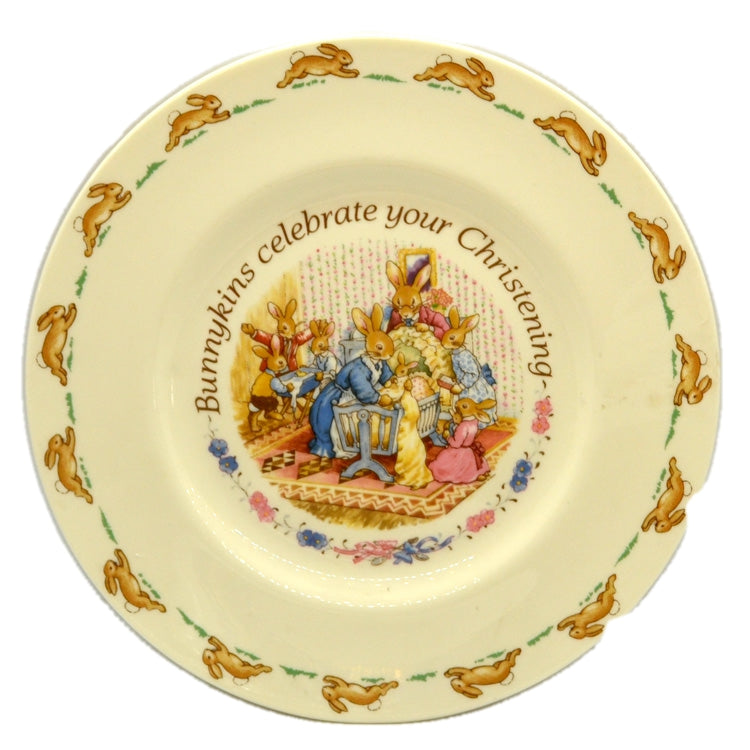 Royal Doulton China Bunnykins Crib Christening Plate