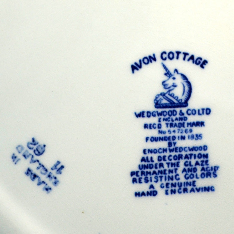 Wedgwood & Co Blue and White China Avon Cottage Platter