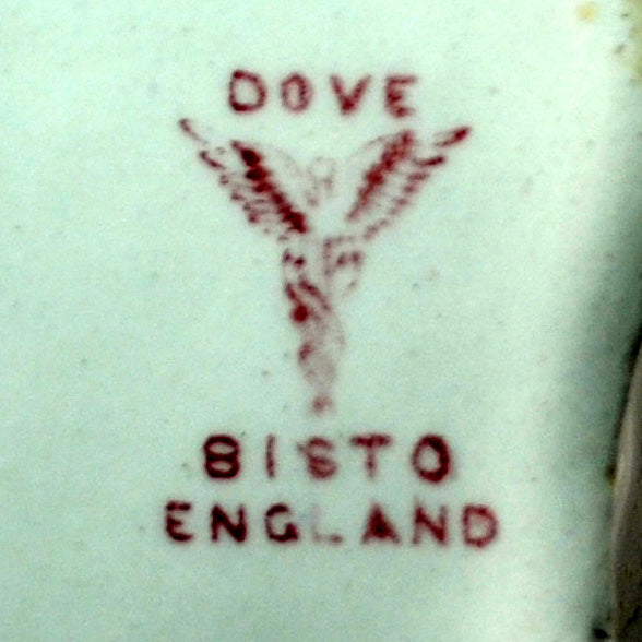 Bishop and Stonier Bisto Ironstone Red And White China Dove Gravy Boat