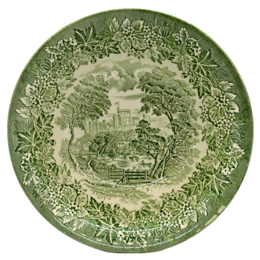 English Ironstone Tableware Castle Series Green and White China Fruit Bowl