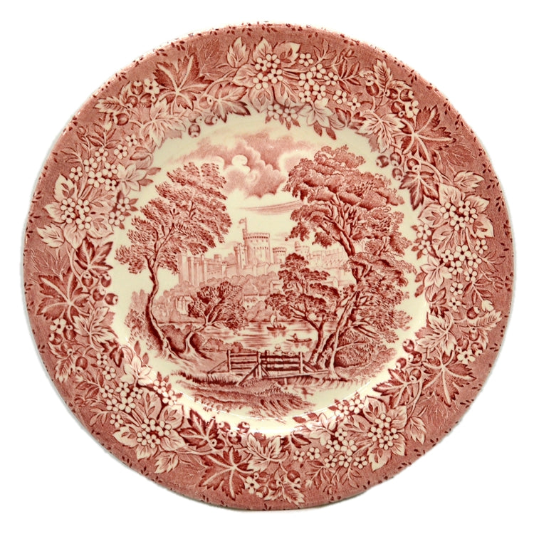 English Ironstone Tableware Castle Series Red and White China Dinner Plate