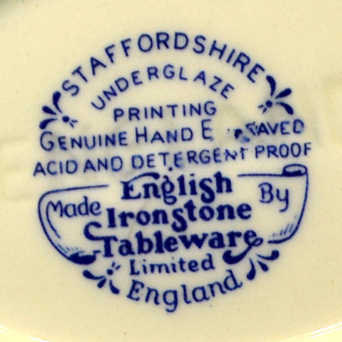 English Ironstone Tableware  Blue and White Willow China Gravy Boat