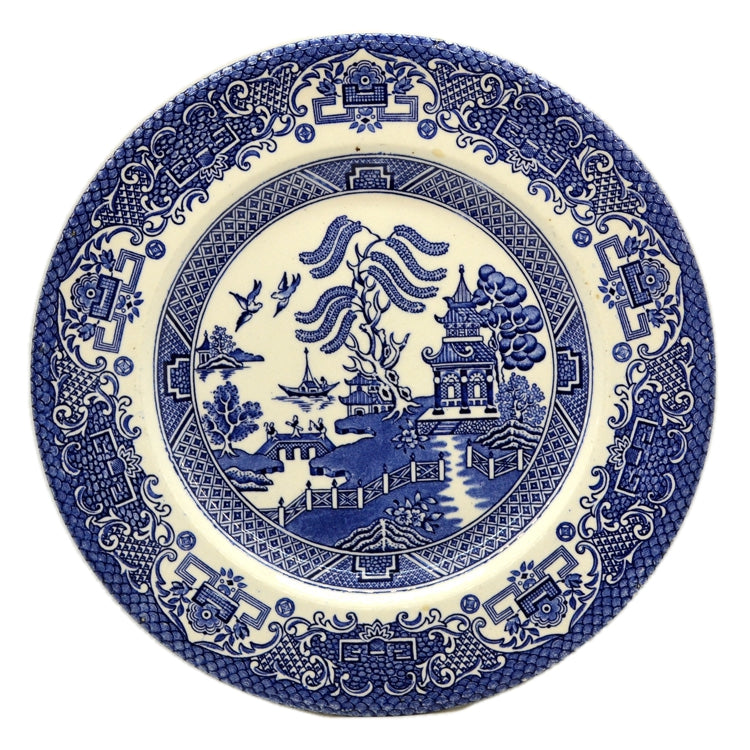 English Ironstone Tableware China Blue Willow Dessert Plate