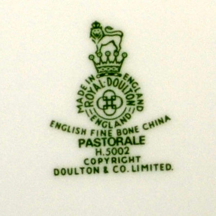 Royal Doulton Pastorale China Factory Stamp