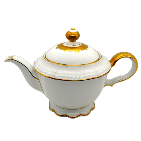 Hutschenreuther Gold and White China Large Teapot