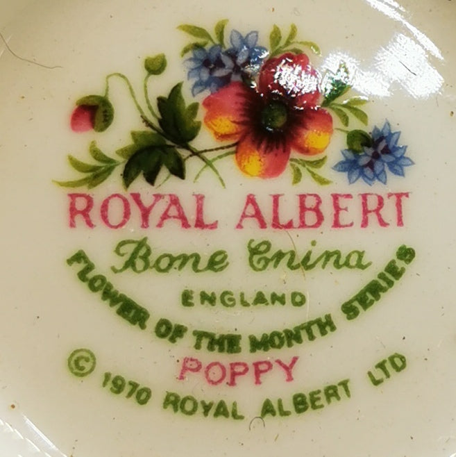 Royal Albert Flowers of the Month Series Floral China Tea Cup Poppy August