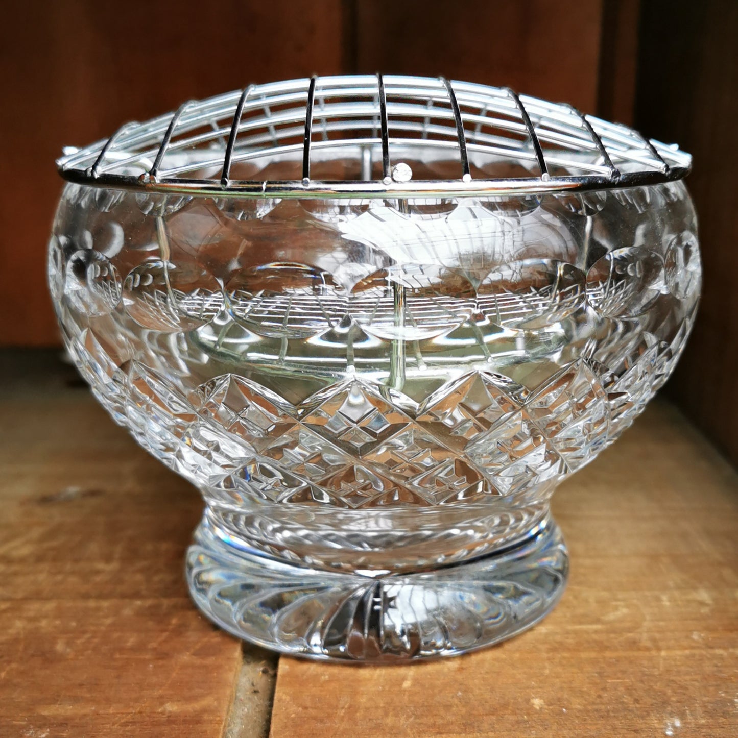Lead Crystal Glass Rose Bowl
