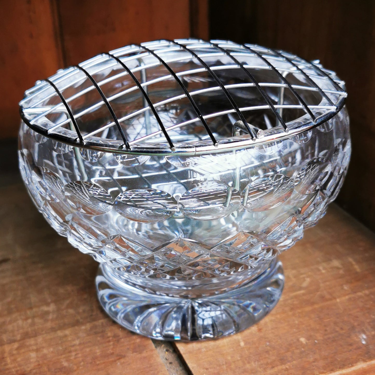 Lead Crystal Glass Rose Bowl