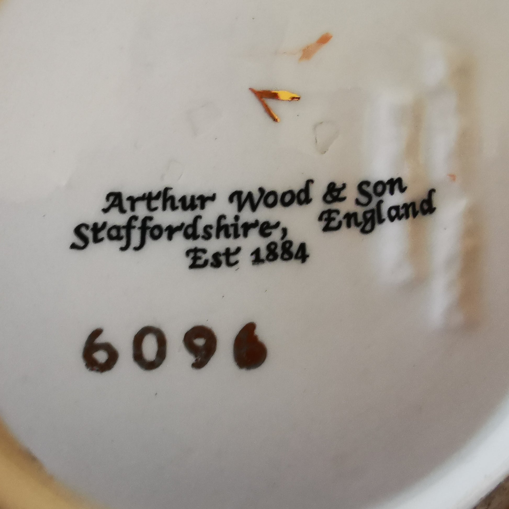 Arthur Wood & Sons Staffordshire Vintage China Teapot 6096 china pattern mark