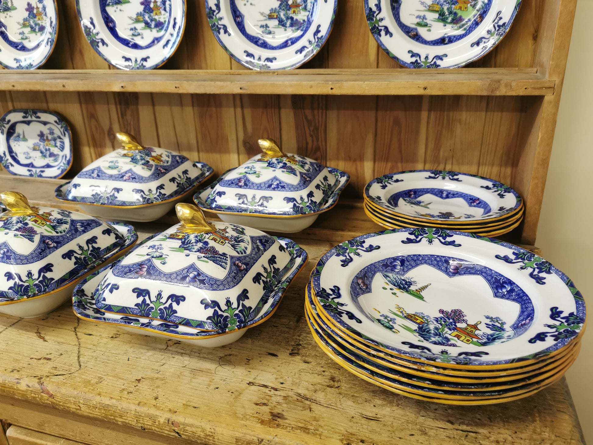 Porcelain Spode Dish Set Set Of Spode Blue Italian Collection