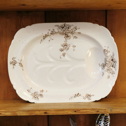 A Magnificent Antique George Jones & Sons Cresent China June pattern Meat Platter