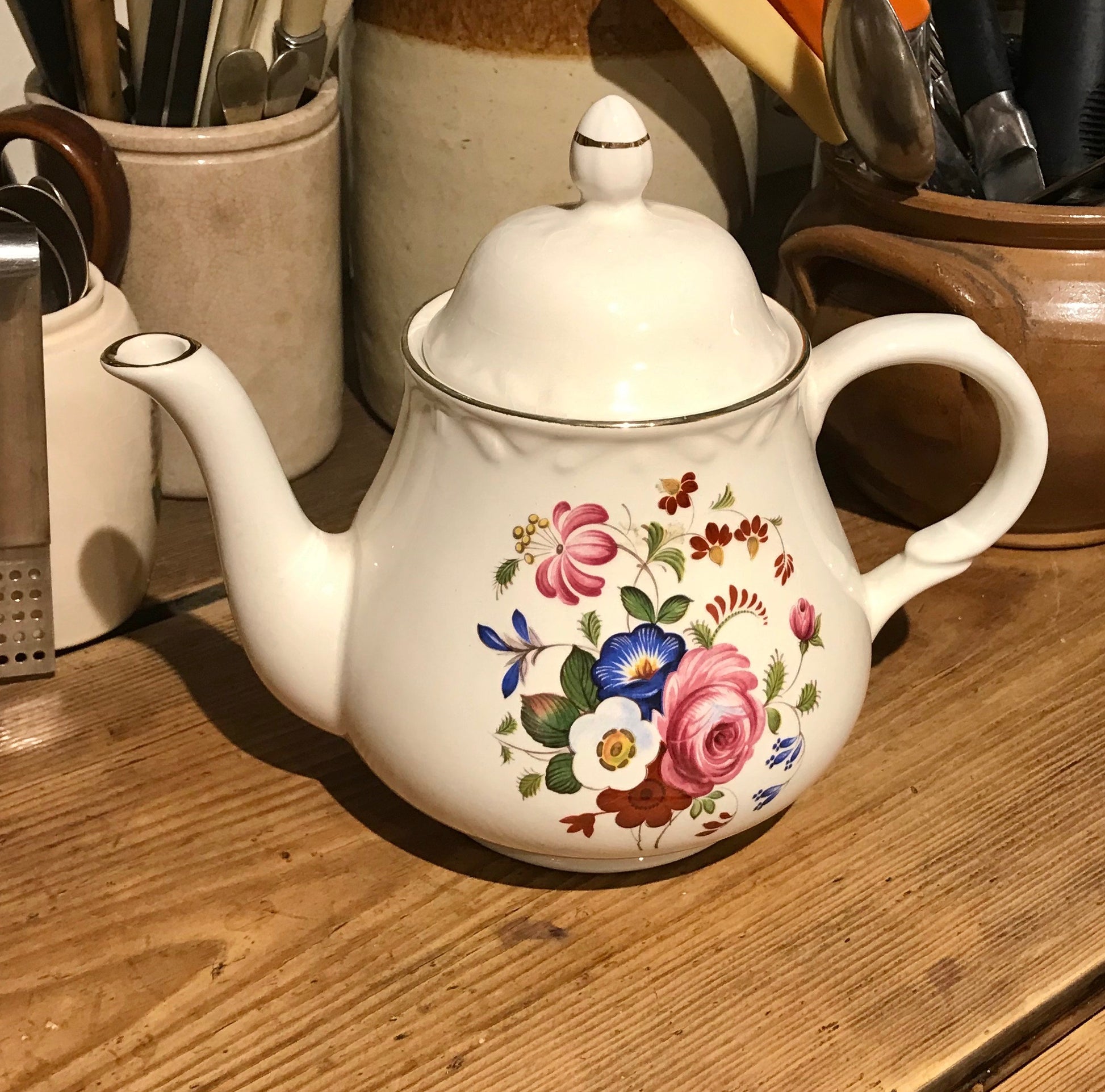 Arthur Wood & Sons Staffordshire China Teapot Floral