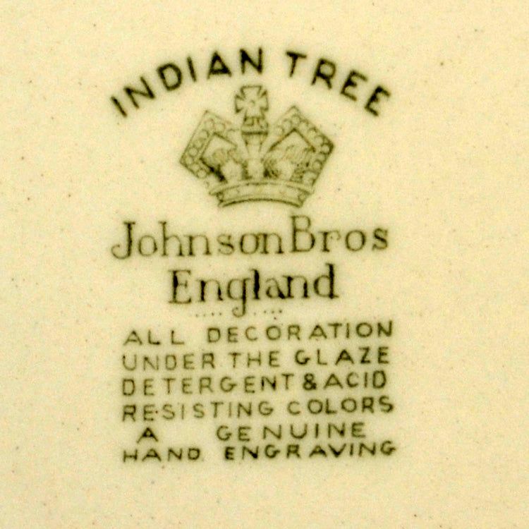 Johnson Brothers China mark Indian Tree