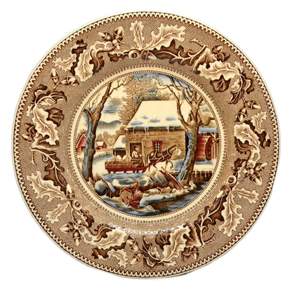 Johnson Bros China Historic America Thanksgiving Frozen Up Dinner Plate