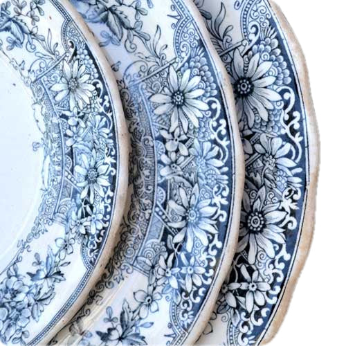 Sterling platters circa 1898 by keeling & Co in Ironstone china