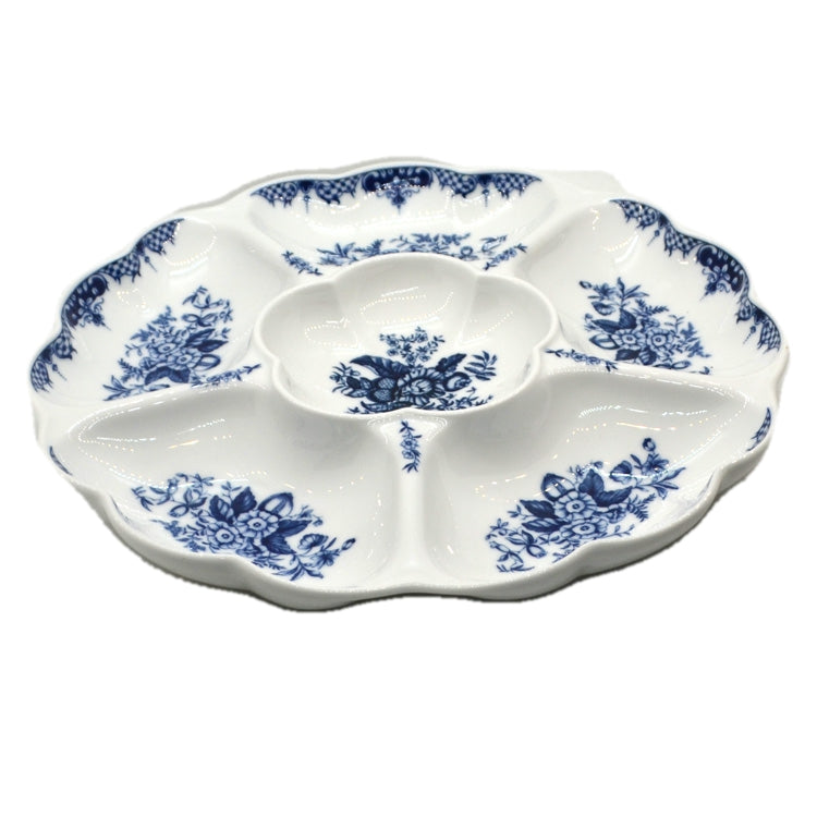 Large Royal Worcester China Hanbury Blue Hors d'Oeuvres
