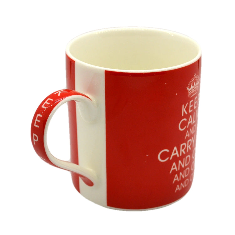 Red Keep Calm and Carry On China Mug