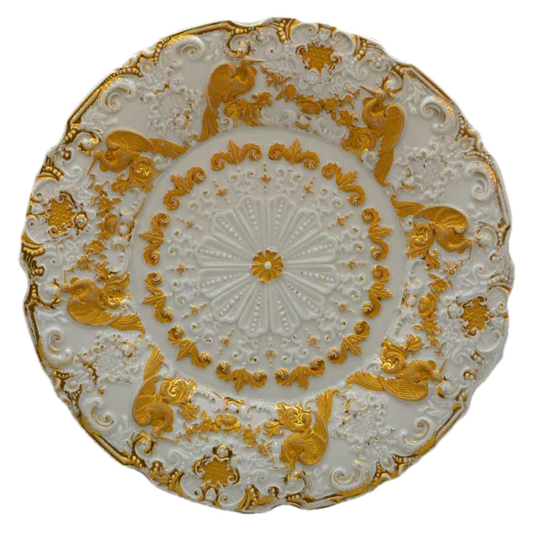 antique meissen gilded plate