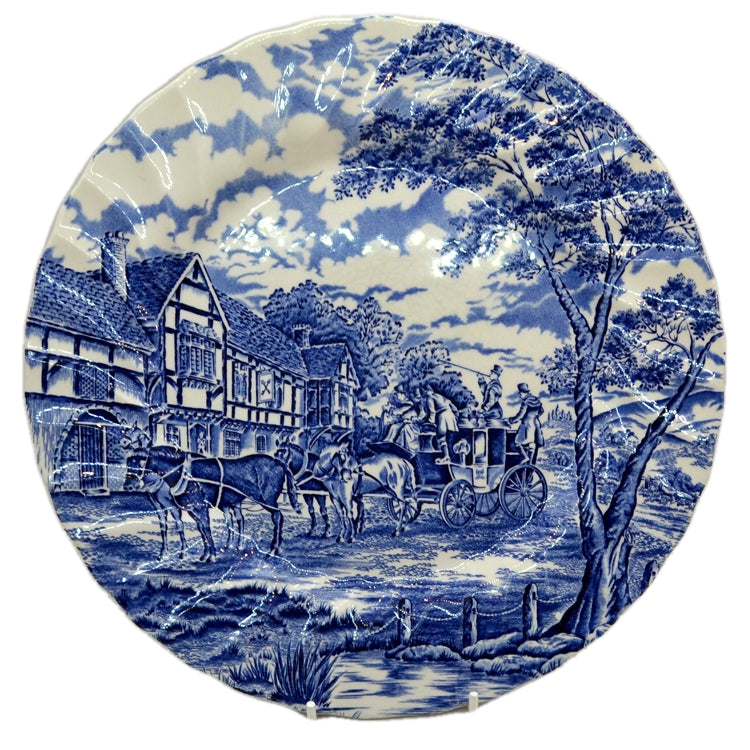 Myott Blue and White china Royal Mail Pattern 10 inch dinner plate