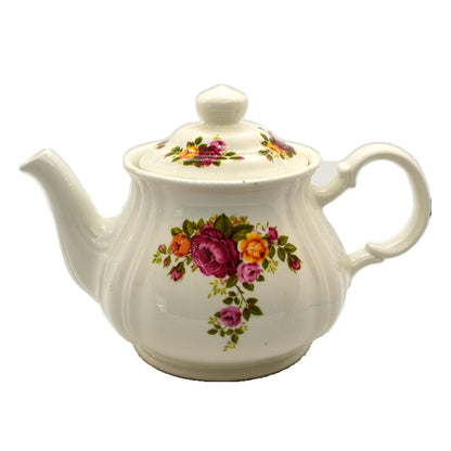 Vintage James Sadler Floral Rose China 2-pint Teapot