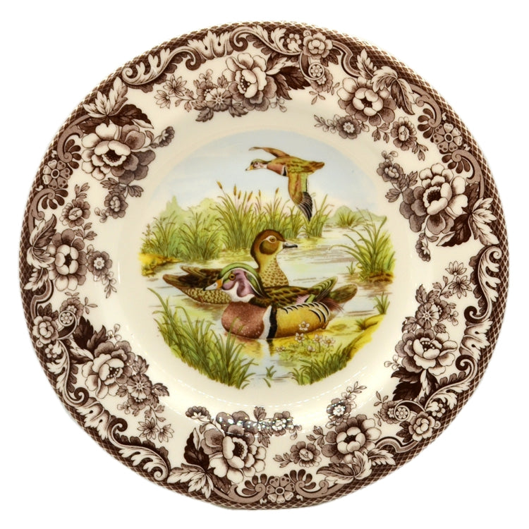 Spode China Woodland Brown and White Wood Duck Dinner Plate
