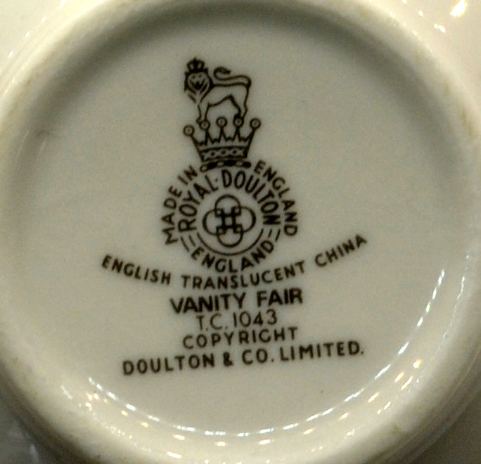 Royal Doulton China Vanity Fair TC1043 Teacup