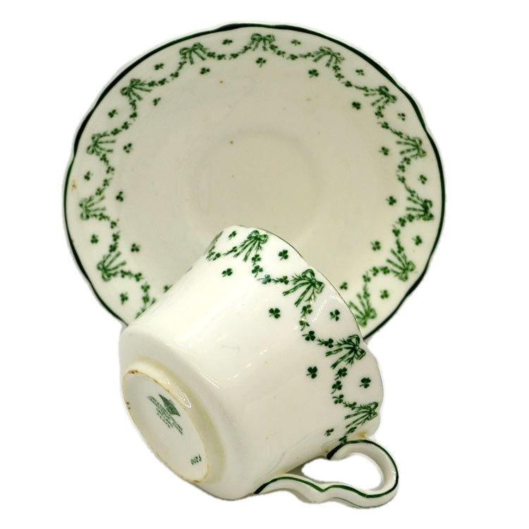 antique green and white china