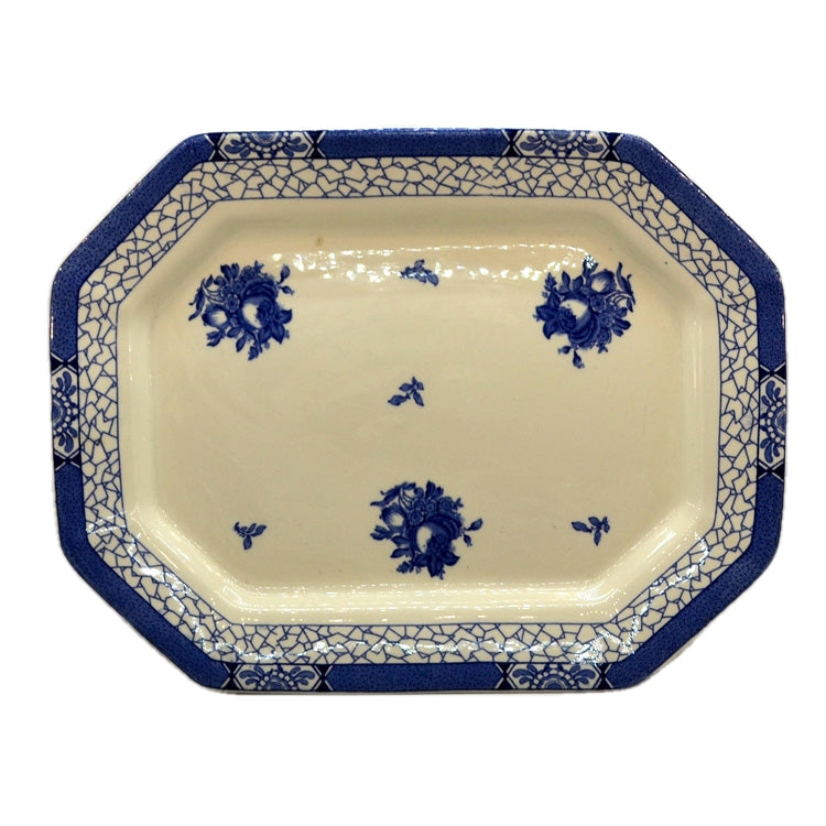 Adams Juliet Blue and White China 14.5-inch Platter 1931