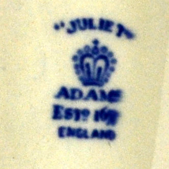 Adams Juliet china mark 1931