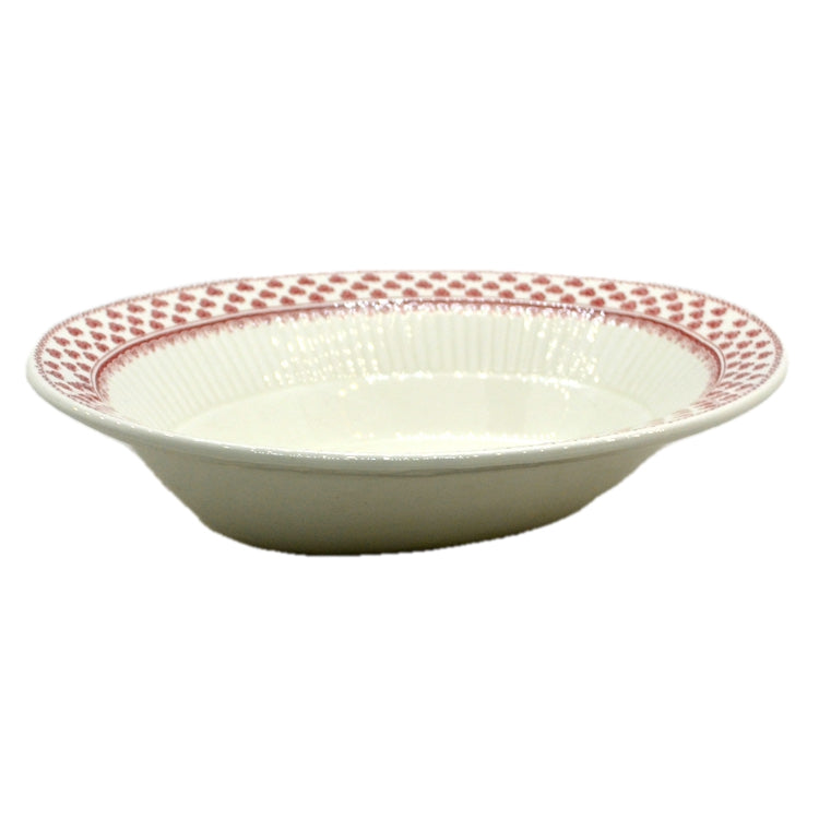 Adams Victoria Red and White china Oval Serving Bowl