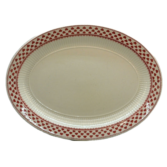 Adams Victoria Red and White china 11.75-inch Oval Serving Platter