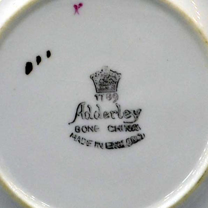 Adderley china floral pink cornflower saucers