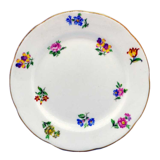 Adderley floral china plates vintage 1947