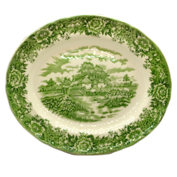 Alfred Meakin English Village Green and White China Platter