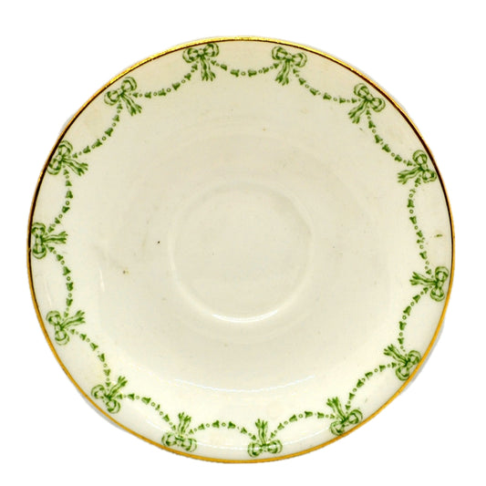 Allertons Ltd Old English Green and White China Georgian Saucer