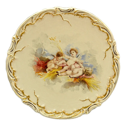 Antique Sarreguemines Cherub China Plate c1875-1900