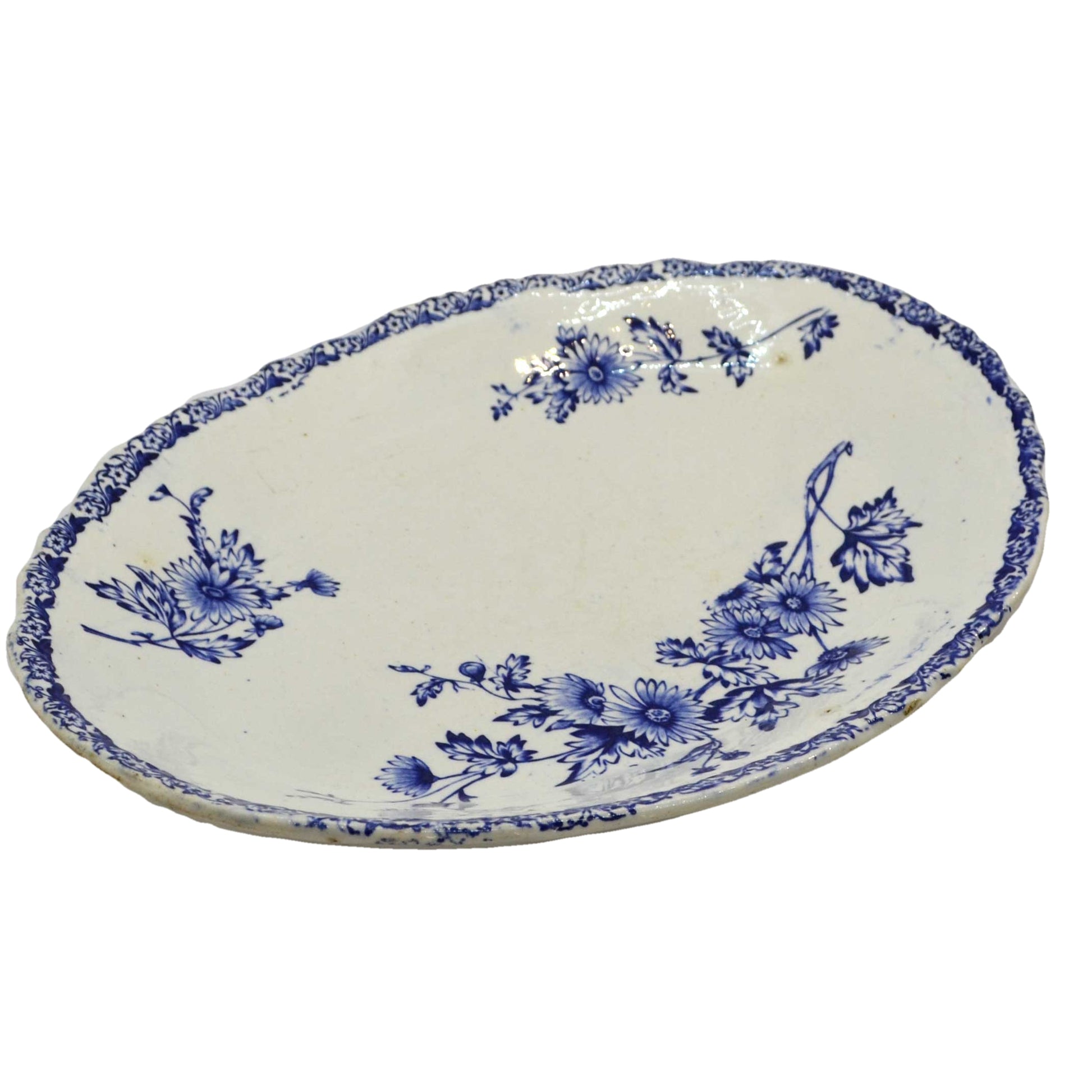 c1960 blue and white staffordshire china platter
