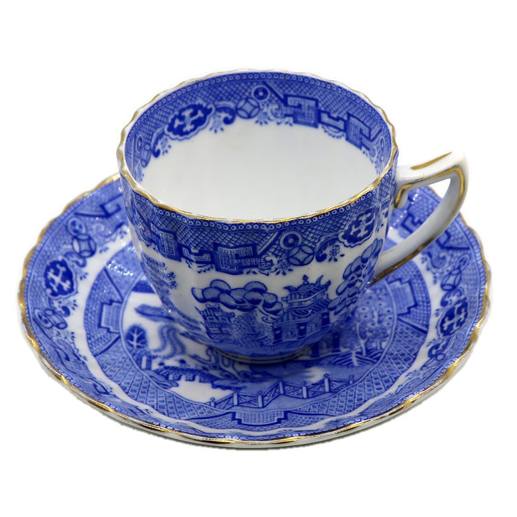 Samuel Radford Blue and White Willow Porcelain China Teacup and Saucer c1928