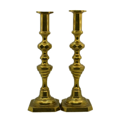 Antique Brass English Candlesticks