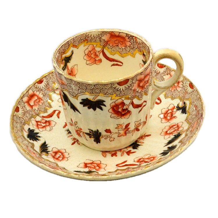 William Brownfield Floral China Tea Cup and Saucer 1871-1891