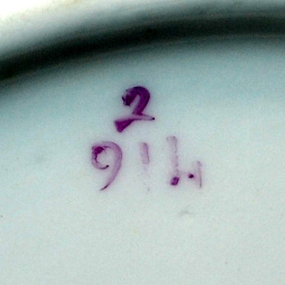 Antique China Polka Dot Hand Painted Cake Plate