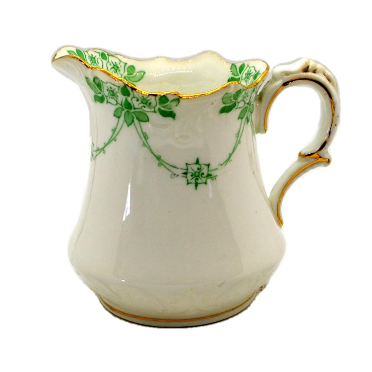 Antique Paragon Floral Green and White China Milk Jug Pattern 2350 ...