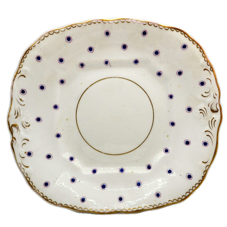 Antique China Polka Dot Hand Painted Cake Plate