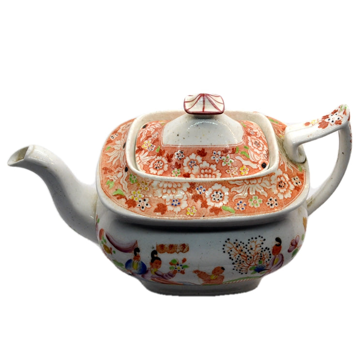 Antique Chinese Pagoda London Shape Porcelain China Teapot c1810-1820