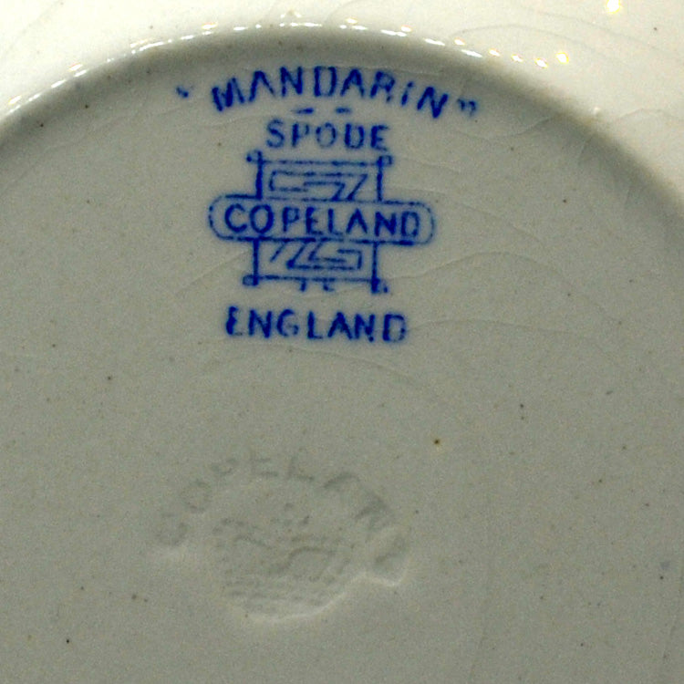 Antique Copeland Spode Blue and White china mark Mandarin