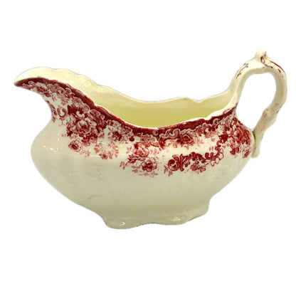 Bishop and Stonier Bisto Ironstone Red And White China Dove Gravy Boat